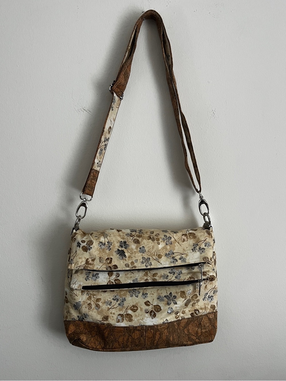 Cottagecore Woodland Fabric & Cork Bag
